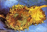 Two Cut Sunflowers by Vincent van Gogh